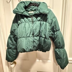 American Threads Green Quilted Jacket